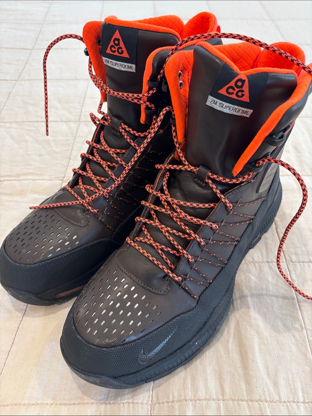 Nike ACG Black with Bright Orange High-Top Hiking Boots